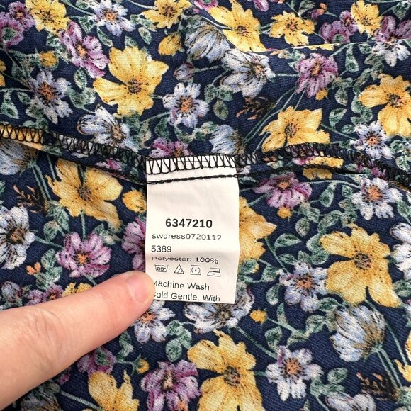 Shein Curve 4XL Floral Long Sleeve Mini Dress Zipper Babydoll Cottage Swing Boho - Picture 2 of 10